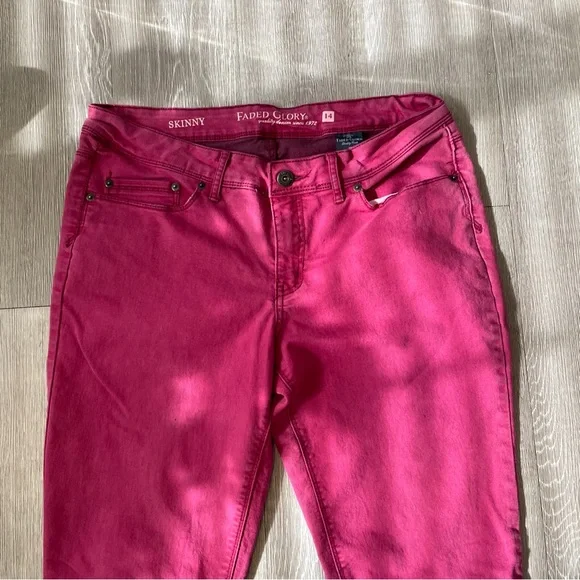 Faded glory red skinny jeans size 14 - Picture 2 of 6